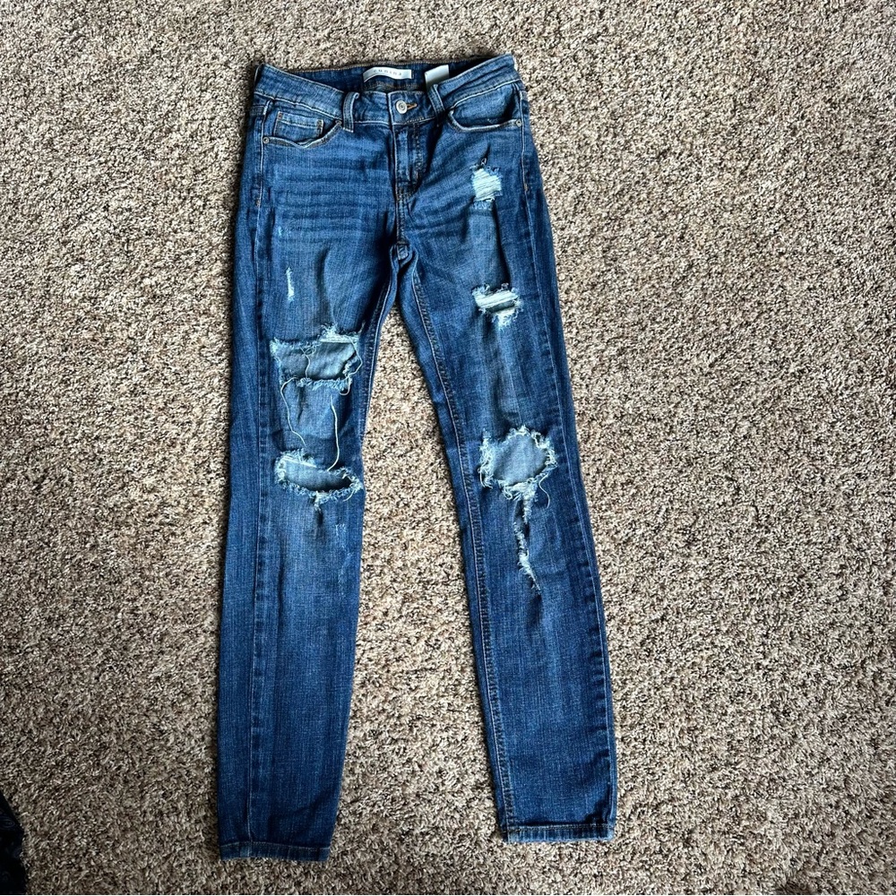Eunina Distressed Denim Stretch Skinny Jeans Size‎ 3